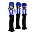 thumbnail image 2 of 3Pcs Pom Pom Golf Driver Hybrid Headcover Woods Funda protectora Azul shamjiam Pom Pom Headcover, 2 of 8