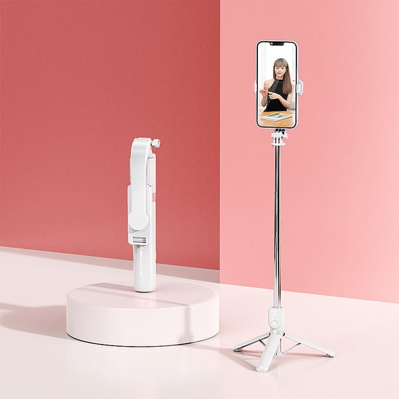 Palo selfie Bluetooth para teléfono móvil alargado de 1 m con luz de relleno, soporte de trípode de escritorio integrado de mano
