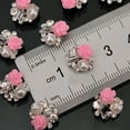 thumbnail image 2 of UDIYO 10Pcs Rose Flower Faux Pearl Decor Glitter Rhinestone DIY Nail Art Stickers, 2 of 5
