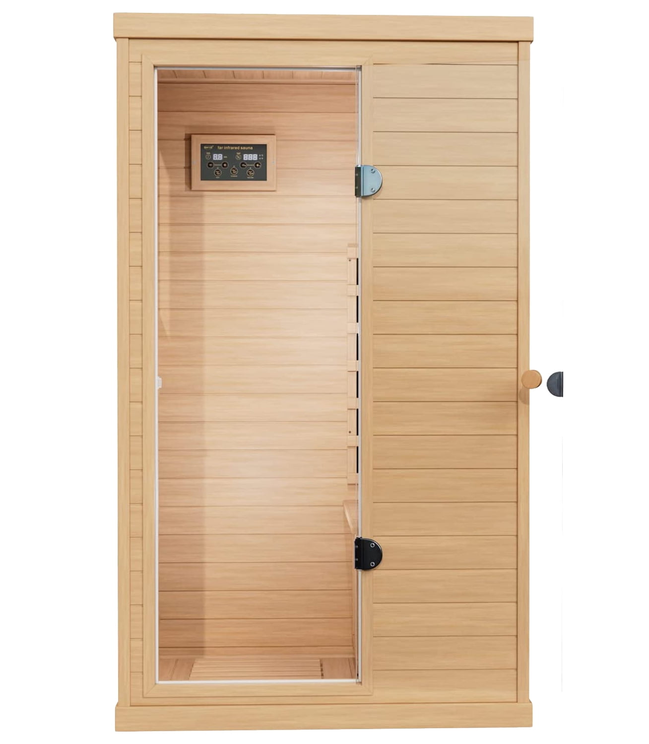 KUNSANA 1Person Infrared Sauna with Bluetooth Speakers, Low EMF Heaters, LED Lamp
