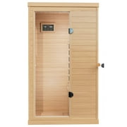 SalusHEAT Far Infrared Wooden Sauna Room, Infrared Sauna for Home, Canadian Hemlock Indoor Sauna Spa, Time and Temp Pre-Set, 2 Bluetooth Speakers