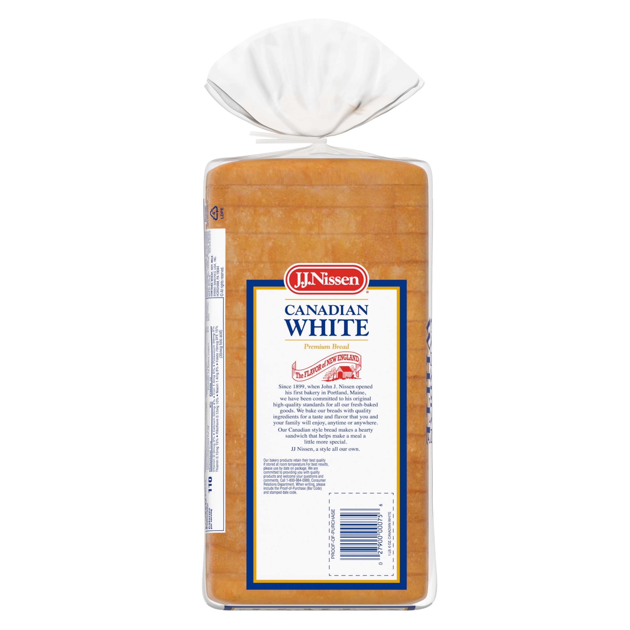 J.J. Nissen Canadian White Bread, 22 oz