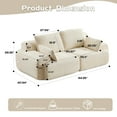 thumbnail image 2 of SOULART 84.25" Cloud Couch, Beige Modern Modular Loveseat Sofa with Memory Foam & Corduroy Fabric, Pet-Friendly, No Assembly Required, 2 of 9