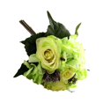 thumbnail image 2 of mmirethe Artificial Flowers Bouquet Fake Hydrangea Heads Realistic Roses Party Home Decorative Table Wedding Display Decoration Green, 2 of 6