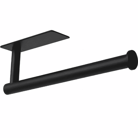 Stainless Steel Paper Towel Holder, 13 inch Matte Black Adhesive Wall Mount Rack