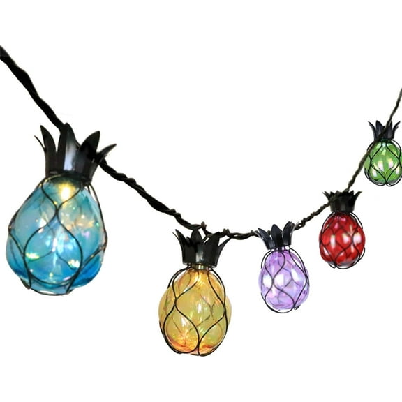 Pineapple Fairy String Lights with 10 Multicolor Bulbs Connectable Waterproof Decorative Indoor String Lights for Christmas Party Birthday Wedding Festival Bedroom Outdoor Patio