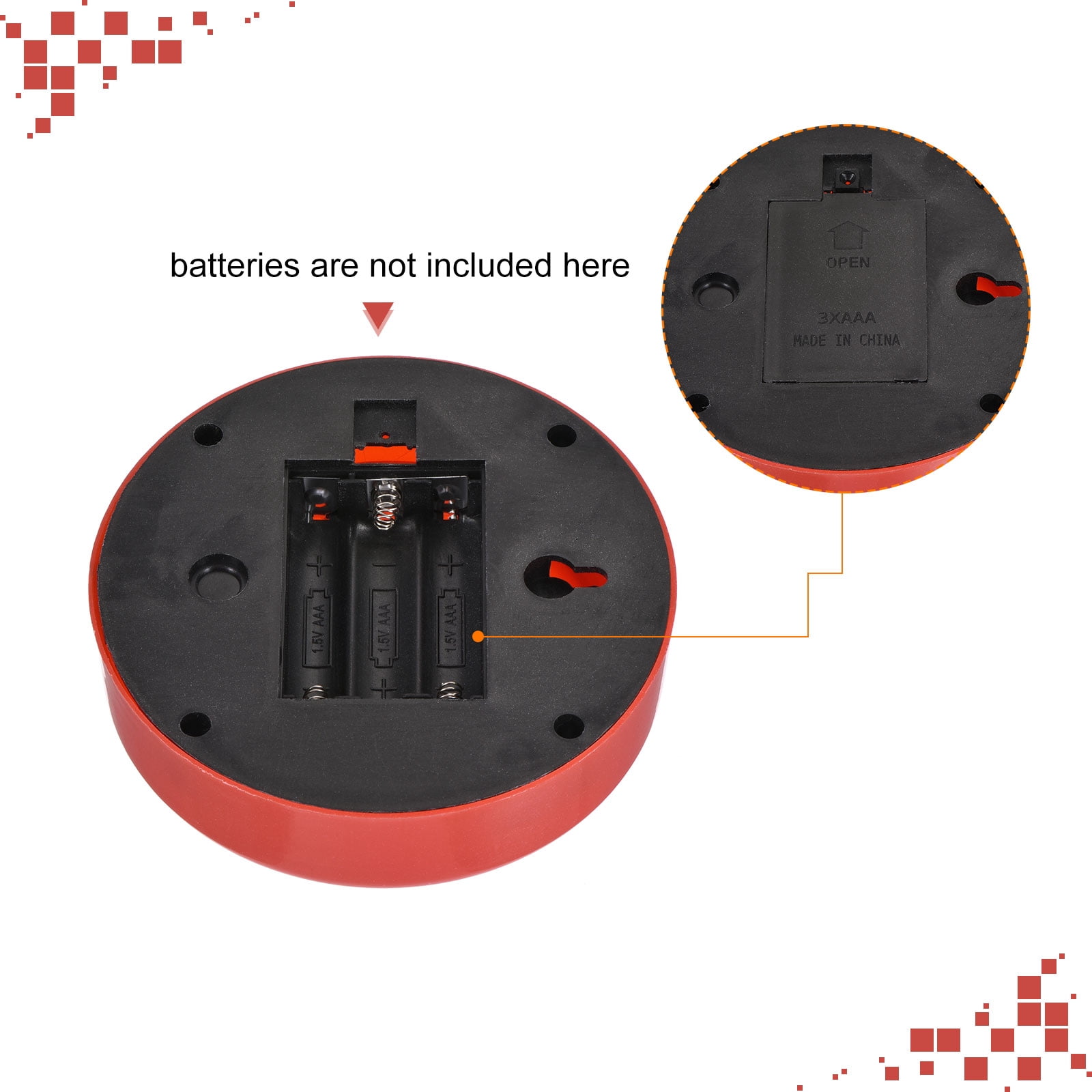 Uxcell Touch Tap Light LED Push Night Light Battery Powered 3.8inch Red 4 Pack