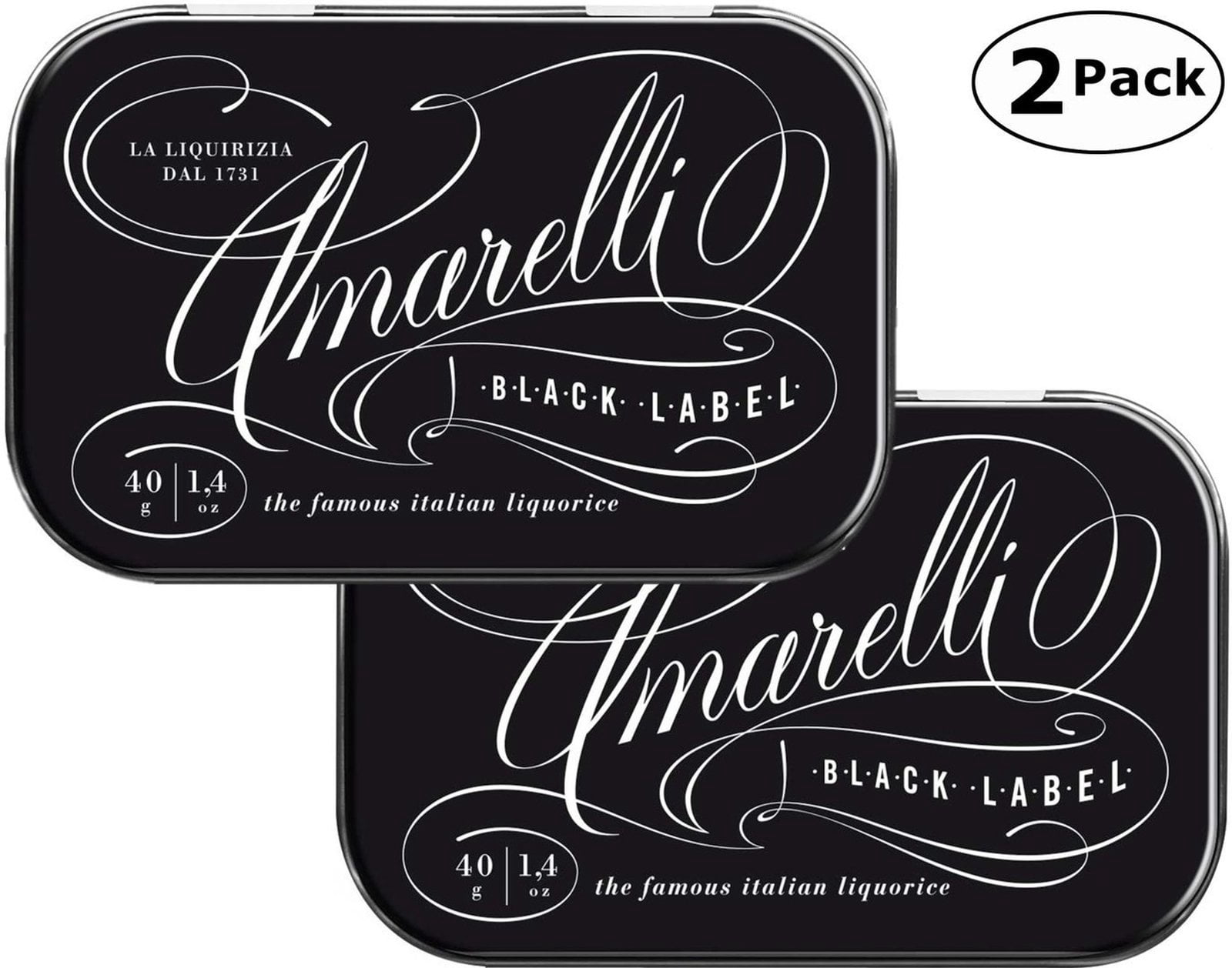 Amarelli Pure Liquorice Extract Black Label 40g Pack of 2