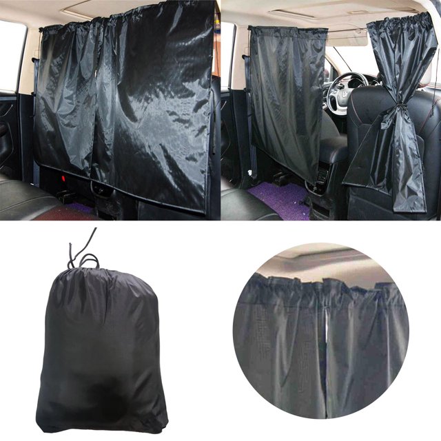 Boreal Craft Rideaux de Voiture Intimité Rideau de Séparation Universel entre Siège Arrière Rideaux de Voiture Pare-Soleil Rideau de Séparation *1+ Fenêtre Arrière *2+ Sac de Rangement *1 Rideau de Douche Pêche Mignon