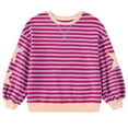 thumbnail image 4 of XXWXYD Girls Children’s Loose Fit Sweatshirt with Star Stripes Simple Casual Comfortable Cozy Soft Striped Pullover Top for Home Everyday Wear Loungewear 2025 Fashion, 4 of 4