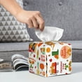 thumbnail image 6 of Cauagu Fall Farm Pumpkin Print Tissue Box Cover,Leather Square Holder - Decorative Holder/Organizer for Bathroom, Night Stands, Office Desk & Car 5"X5"X5", 6 of 7