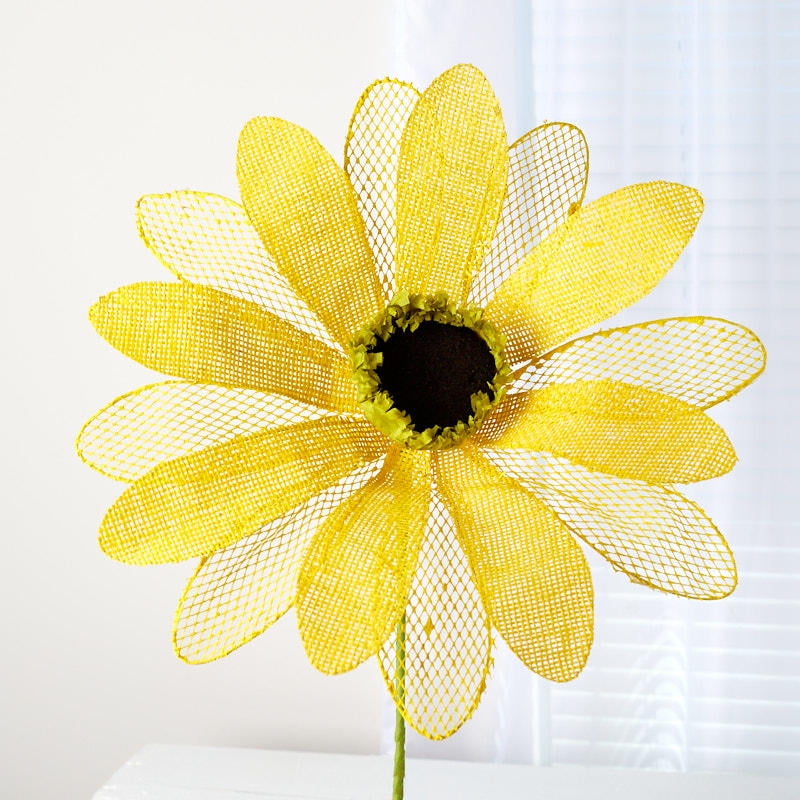 sunflower yellow burlap