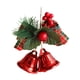 thumbnail image 5 of Lazo navideño con campana, lazos a cuadros, colgante, decoración navideña decorativa para puerta Campanas dobles, 5 of 9