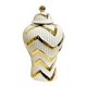 thumbnail image 2 of Jarrón de porcelana con forma de tarro de jengibre, altura 30 cm, para mesa, arreglo floral decorativo con Blanco, 2 of 9