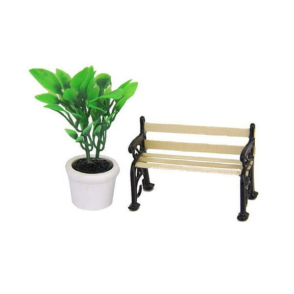 UPKOCH mini dollhouse park bench Park Bench Wood Color Imitation Decoration for Indoor Display 1Pcs