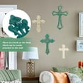 thumbnail image 5 of Sungmor 4PC Heavy & Sturdy Embossed Cast Iron Cross Decor for Wall, Beautiful Vintage Decorative Hanging Crosses Wall Decor, Distressed White & Green Religious Wall Sculptures Metal Wall Arts Crosses, 5 of 8