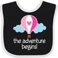 thumbnail image 3 of Inktastic The Adventure Begins Hot Air Balloon Girls Girls Baby Bib, 3 of 4