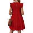 thumbnail image 2 of Luiryar Womens Summer Dress Sleeveless Ruffle Sleeve Round Neck Swing Mini Dress Casual Loose Fit Flowy Pleated Dress, 2 of 4