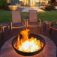 thumbnail image 5 of 36in Fire Pit Ring Outdoor, Round Wood Burning Fire Pit Accessories, DIY Metal Steel Liner Insert for Bonfire Outside Camping Above or In Ground (40 Inch Outer 36 Inch Inner), 5 of 8