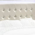 thumbnail image 4 of Benjara Contemporary King Size Wood Headboard with LED and Mirror Trim, White-Color:White, 4 of 5