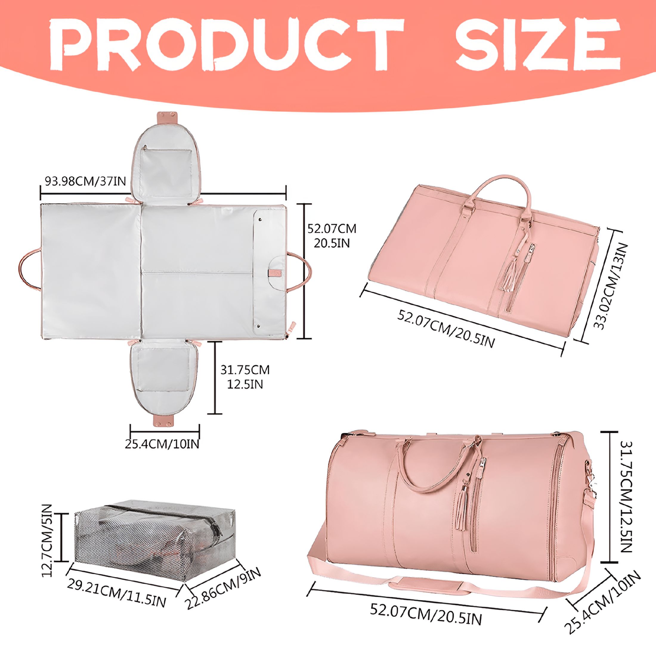 GASTROPOD 2026 New Garment Bag for Travel, Carry on Garment Bag, Hanging Suitcase Suit Weekender Travel Bag Pink, for Business Trips, Vacations, Suit Protection, Easy Packing, Travel Convenience.