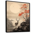 thumbnail image 2 of Designart "Oriental Design Cervine Ink I" Asian Floater Framed Canvas Print, 2 of 7