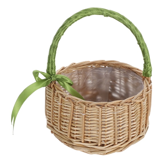 DRAFIDEEP Small Handheld Wicker Flower Basket for Kids - Decorative Storage Basket, Perfect for Toys and Home Organization, 1 Set