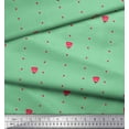 thumbnail image 2 of Soimoi Green Japan Crepe Satin Fabric Artistic Flower & Dots Print Fabric by the Yard 42 Inch Wide, 2 of 3