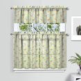 thumbnail image 2 of Kitchen Curtains 36 Inch Short - 3 Panel Set, Flamingo Tropical Bird Print, Rod Pocket Window Curtain, 100% Polyester for Hawaiian Summer Beach Decor, Easy Wash, 2 of 6