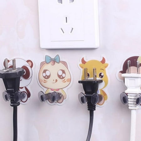 

CLEARANCE! Cartoon Animal Wall Storage Hook Punch-Free Power Plug Socket Holder Kitchen Hook Self Adhesive Wall Clothes Coat Hanger