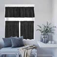 thumbnail image 6 of 3 Piece Kitchen Curtains and Valances Set Black Burlap Texture Cafe Curtains 36 Inch Length Farmhouse Vintage Black Valance & Tier Curtain for Living Room Bedroom Small Window 54"x18"+27"x36"*2, 6 of 6