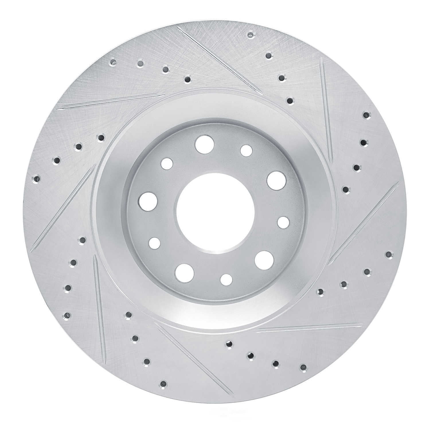 Dynamic Friction Company 631-42038L DFC Brake Rotor - Drilled And Slotted - Silver