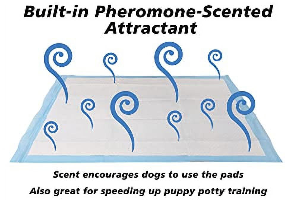 20 Count Ultra Absorbent - Leak-Proof Pee Pads for Dogs Rabbits and Cats (5 Layers) with Pheromone Attractant Scent to Improve Potty Training Success - Large - 24" x 35"