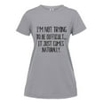 thumbnail image 2 of Gibobby Playera&nbsp;Moda Camiseta de mujer O-cuello Imprimir Top Blusas de moda casual Blusa de mujer de manga corta con letras（Gris， XL), 2 of 5