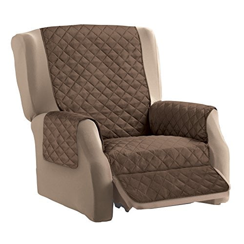 Collections Etc Reversible Quilted Furniture Cover, Recliner, Chocolate
