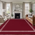 thumbnail image 3 of Pure Red Wine Area Rug 5x7 FT, Non Slip Bedroom Throw Carpet, Simple Solid Color Washable Soft Floor Carpet Non-Shedding Rug for Dining Room Bedside Classroom Desk, 3 of 9