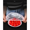 thumbnail image 5 of BCZHQQ 100PCS Plastic Bowl Covers Reusable,Elastic Food Storage Cover Stretch Plastic Wrap for Food,Bowl Covers for Bread Proofing,Food Cover for Family Outdoor Picnic - Alternative to Foil, 5 of 5
