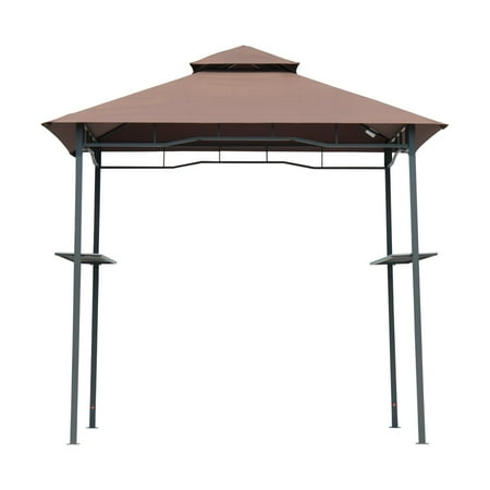 - 8' Outdoor Double-Tier BBQ Grill Canopy Barbecue Tent Shelter Patio Deck Cover