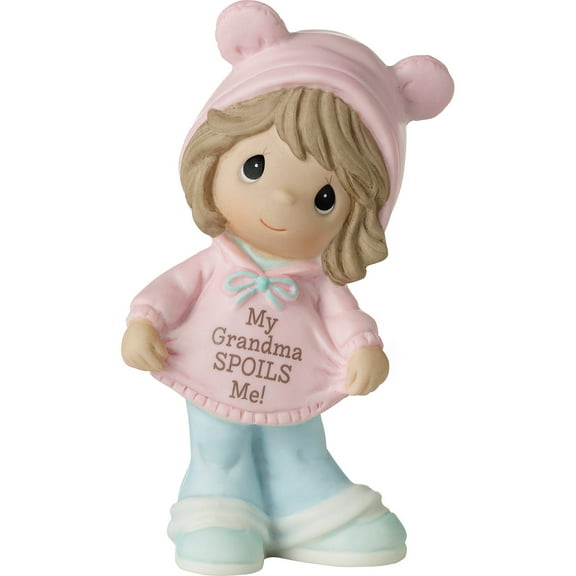 Precious Moments My Grandma Spoils Me Brunette Hair/Medium Skin Girl Figurine, 1 Each