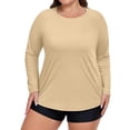 thumbnail image 2 of Sun Protection Clothing Women Sun Protection Long Sleeve Swim Tops Lightweight Hiking Athletic Shirt, 2 of 5
