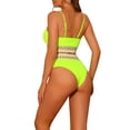 thumbnail image 3 of Conjuntos de bikini de canalé para mujer INSPIRE CHIC, traje de baño de dos piezas con tirantes ajustables, 3 of 5