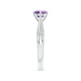 thumbnail image 3 of ANGARA Natural Tapered Shank Amethyst Solitaire Ring with Diamonds in 14K White Gold for Women (Size-6mm) | February Birthstone, Birthday, Anniversary, Jewelry Gift for Women | Natural Amethyst Ring, 3 of 8