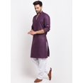 thumbnail image 5 of eloria Men's Traditional Purple Regular Kurta with Salwar, 5 of 7