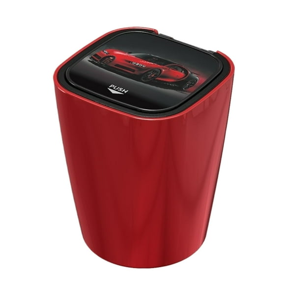 XIAOLE Portable Car Ashtray, Interior Double Cover Ashtray, Smell Proof Smokeless Ashtray For Car Easy Clean Up Detachable Ash Tray With Led Blue Light, Automobile Ashtray, Red