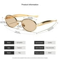 thumbnail image 6 of Retro Oval Sunglasses for Women Men - Classic 90s Vintage Trendy Shades with UV400 Protection, Gold Metal Frame, 6 of 6