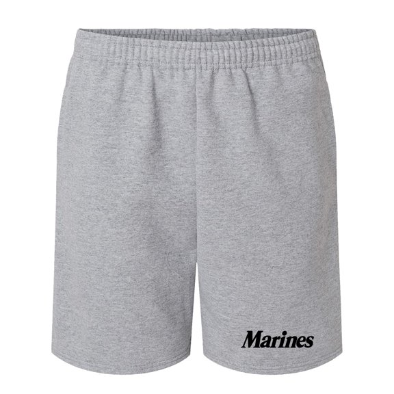 Classic "Marines" Black Print Super-comfort sweatshorts