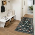 thumbnail image 5 of Toyoso 3x5 Area Rug Living Room Rugs - Machine Washable Traditional Floral Rug Non-Slip Classic Farmhouse Entryway Mat for Indoor Front Door, Kitchen, and Home Décor – Black, 5 of 9
