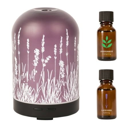 Better Homes & Gardens 3 Piece Ultrasonic Aroma Diffuser + Oils Gift Set- Lavender