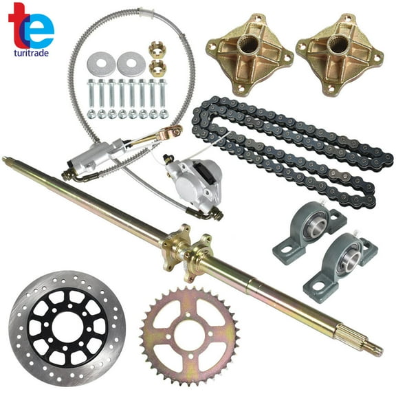 44" Rear Live Axle Kit Sprocket Brake Chain Wheel Hub Go Cart ATV Quad