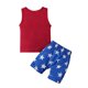 thumbnail image 4 of Ropa De Bebé (Niño O Niña) Traje De Niño Pequeño Moda Día De La Independencia Estampado De Rayas De Estrellas Chaleco Top Pantalones Cortos Traje Rojo Odeerbi LM103-11423, 4 of 8